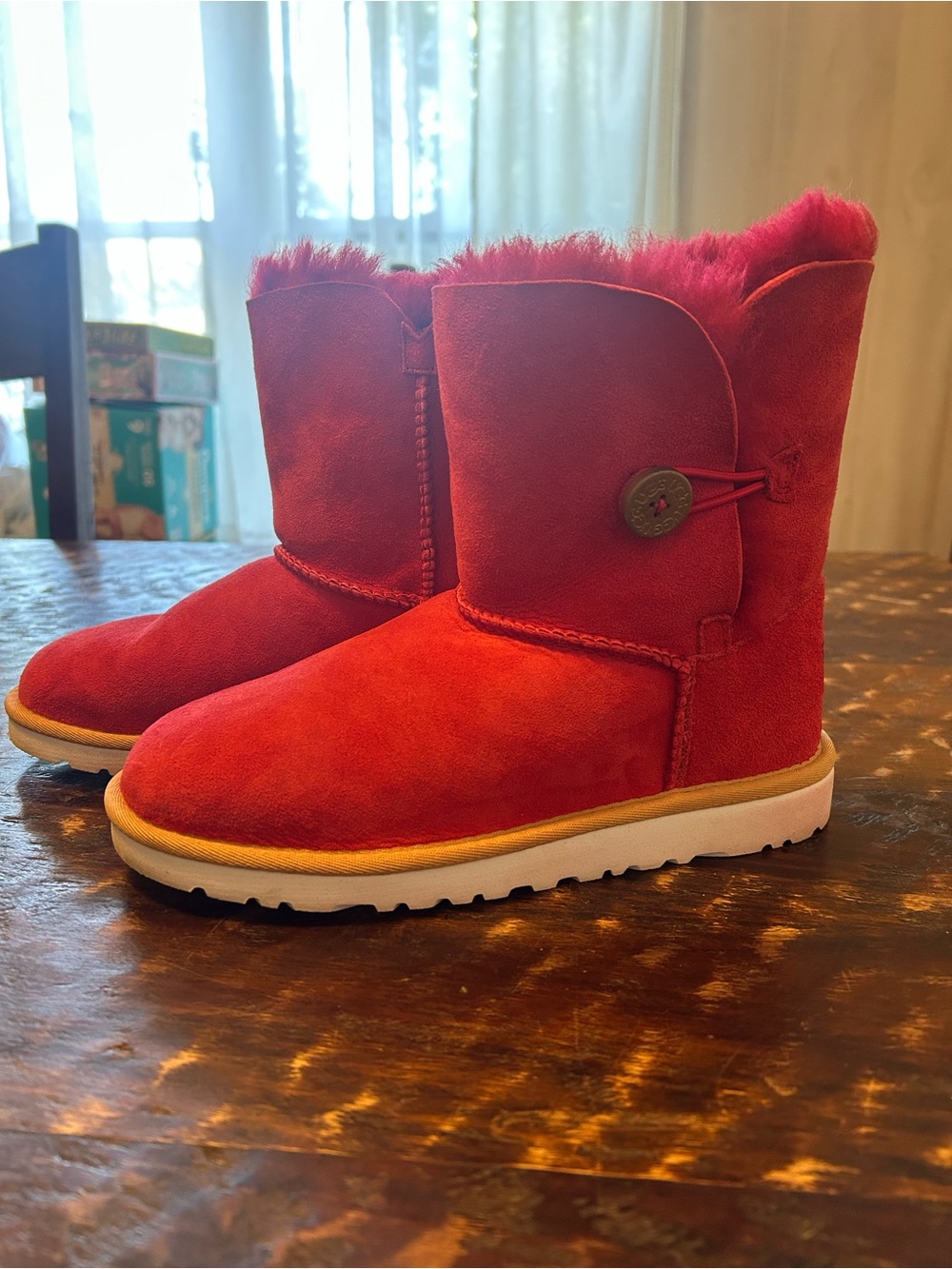Women's UGG Pink Button Boot - Classic Cozy Style